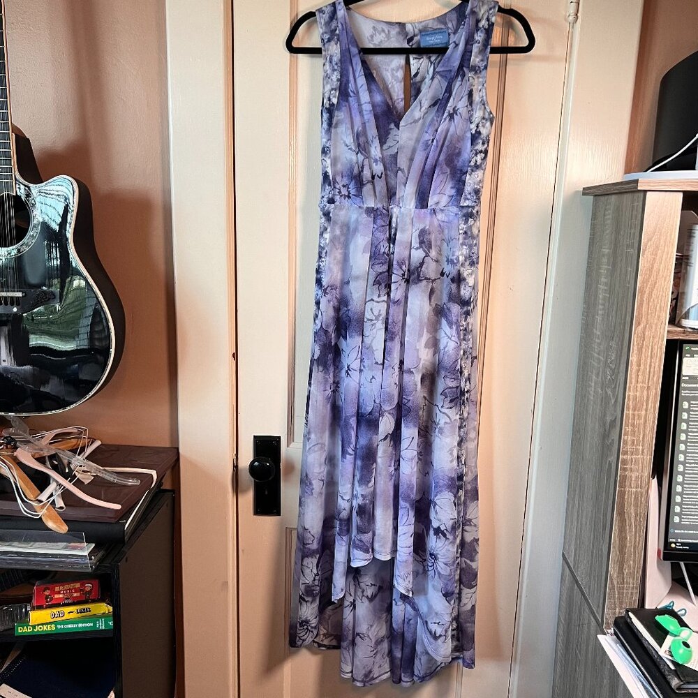 Simply Vera Dress Sz.XS Purple/Blue Vera Wang High Low Summer Flowy Sleeveless